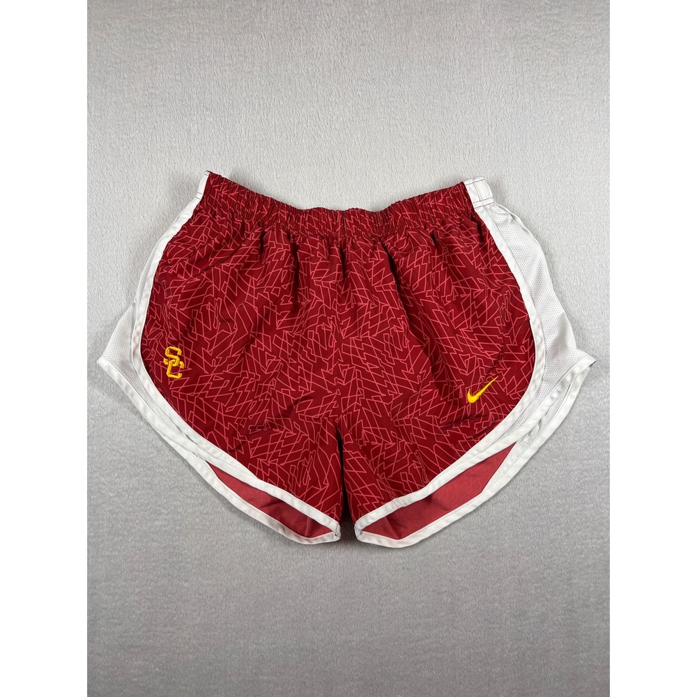 Nike USC Trojans Dri-FIT Running Shorts Womens Large Red White Logo